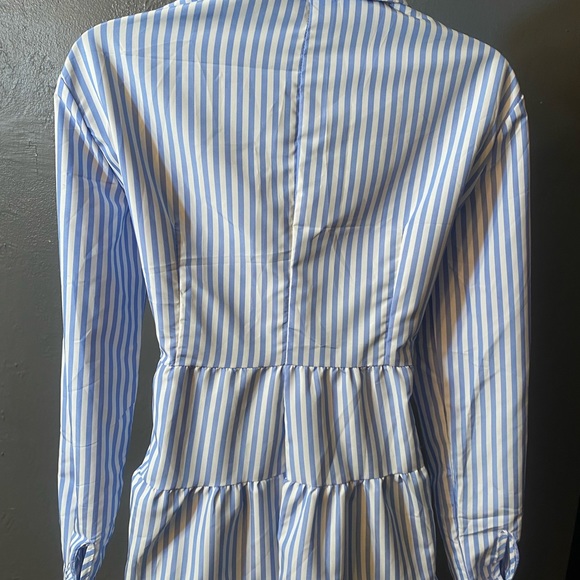 NO LABEL-Blue and White Striped Button Down Dress - Picture 5 of 16